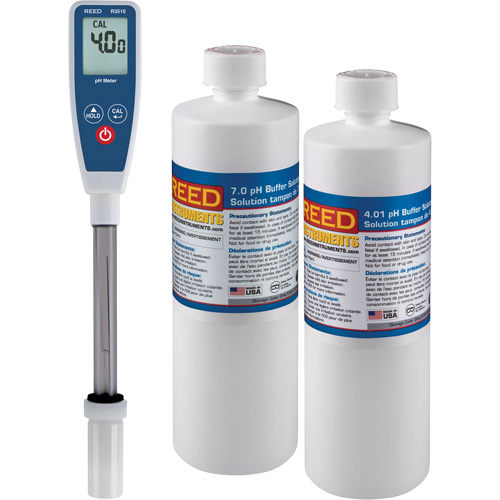 Long Stem pH Meter & 4pH/7pH Buffer Solution Kit Chandler Sales