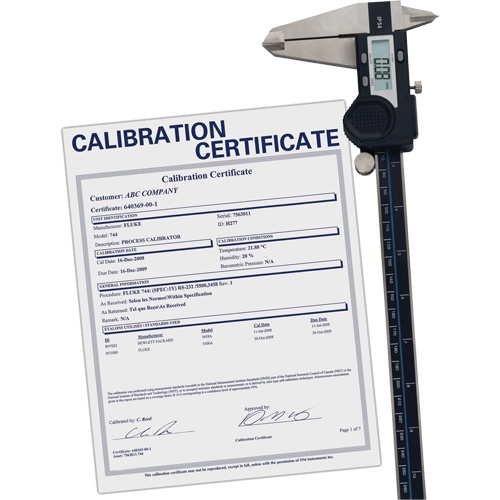 Digital Caliper with Traceable Certificate, 0.0005" (0.01 mm) Resolution, 0" - 12" (0 mm - 300 mm) Range Chandler Sales