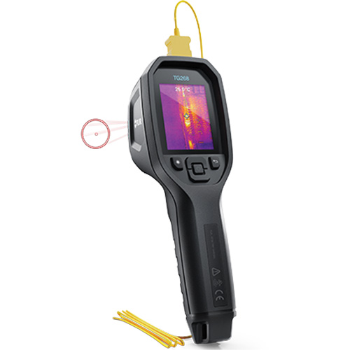 24:1 Spot IR Thermal Imaging Camera with Bullseye Laser & Type K Thermocouple, 160 x 120 pixels, -10° - 45°C (14° - 113°F), 70 mK Chandler Sales