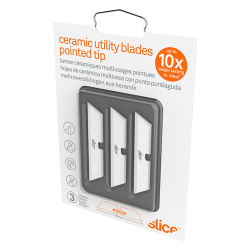 Slice Pointed-Tip Ceramic Utility Knife Blades, Single Style Chandler Sales