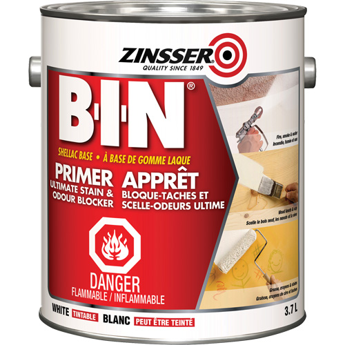 Appr&ecirc;t-scellant &agrave; base de gomme-laque B-I-N, 3,7 L, Gallon, Blanc teintable Chandler Sales