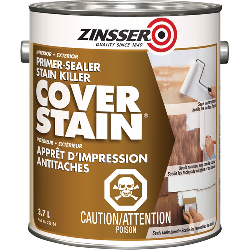 Scellant d'appr&ecirc;t &agrave; base d'huile Cover Stain, 3,7 L, Gallon, Blanc Chandler Sales