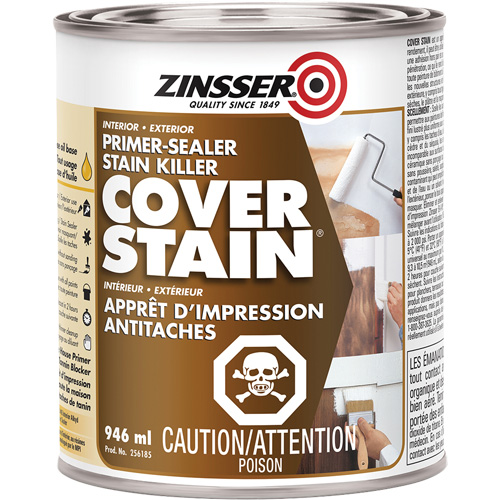 Scellant d'appr&ecirc;t &agrave; base d'huile Cover Stain, 946 ml, Canette, Blanc Chandler Sales
