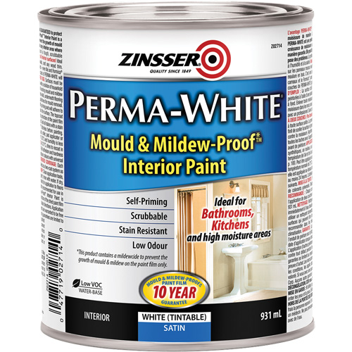 Peinture int&eacute;rieure Mold & Mildew-Proof Perma-White, 931 ml, Canette, Blanc Chandler Sales