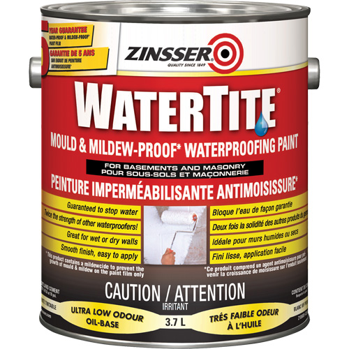 Peinture &agrave; l'&eacute;preuve de l'eau Watertite Mold & Mildew-Proof, Blanc, Satin&eacute;, 3,78 L, Gallon Chandler Sales