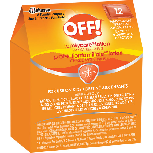 OFF! FamilyCare&reg; Insect Repellent, 7.5% DEET, Lotion, 6 g Chandler Sales