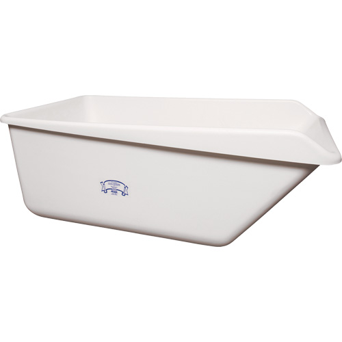 Angled Dump Tub with Drain, Plastic, White Chandler Sales
