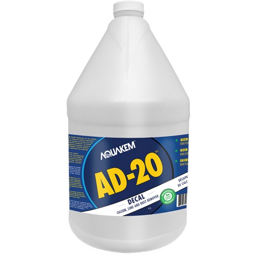 AD20 Decal Eco-Friendly Industrial Grade Calcium, Lime & Rust Stain Remover White Label, Jug Chandler Sales