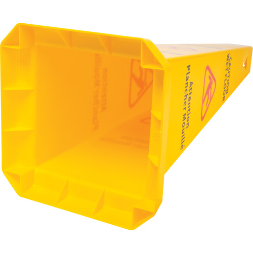 C&ocirc;ne d'avertissement de plancher mouill&eacute;, Bilingue avec pictogramme Chandler Sales