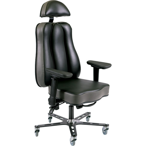 Synergo II 24h Ergonomic Chair, Vinyl, Black/Grey, 350 lbs. Capacity Chandler Sales