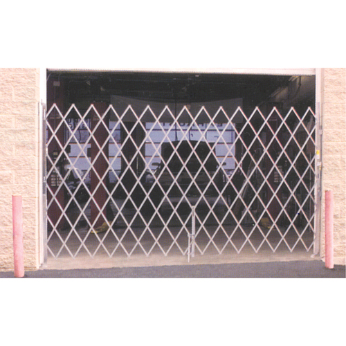 Galvanized Folding Security Gates, Fixed Single Folding, 4' L x 6' H Expanded Chandler Sales