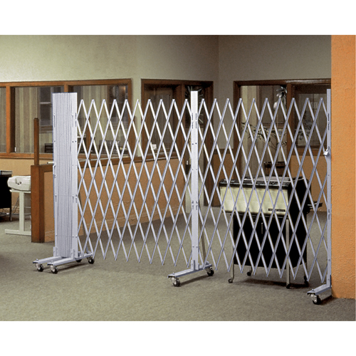 Portable Expanding Gates, Interlocking, 144" L x 73.5" H, Silver Chandler Sales