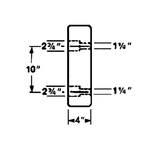 Butoirs de quai en caoutchouc moul&eacute;s, Caoutchouc, 18" la x 4" p x 18" h Chandler Sales