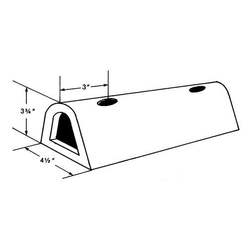 Extruded Rubber Dock Fenders, Rubber, 4-1/2" W x 12" L x 3-3/4" D Chandler Sales