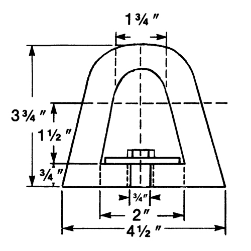Extruded Rubber Dock Fenders, Rubber, 4-1/2" W x 12" L x 3-3/4" D Chandler Sales