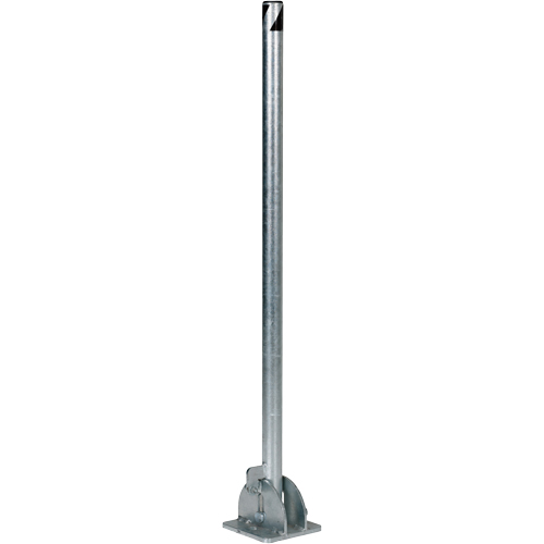 Fold-Down Bollards, Steel, 42" H x 1-3/4" W, Silver Chandler Sales