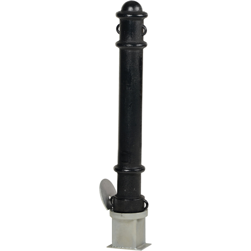 Removable Ornamental Bollards, Steel, 40" H x 4-1/2" W, Black Chandler Sales