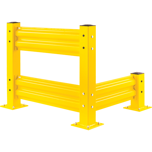 Industrial Safety Guard Rail, Steel, 115" L x 12" H, Safety Yellow Chandler Sales