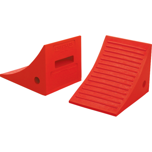 General Purpose Wheel Chocks, Polyurethane, Orange, 8" W x 11-1/4" D x 8-1/4" H Chandler Sales
