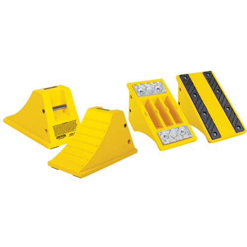 All-Terrain Heavy-Duty Wheel Chocks, Polyurethane, Safety Yellow, 11-1/4" W x 21" D x 12-1/4" H Chandler Sales