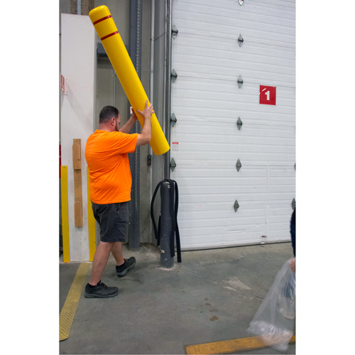 Polyethylene Bollard Cover, 4-1/2" Dia. x 52" L, Red/Yellow Chandler Sales