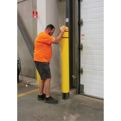 Polyethylene Bollard Cover, 4-1/2" Dia. x 52" L, Red/Yellow Chandler Sales