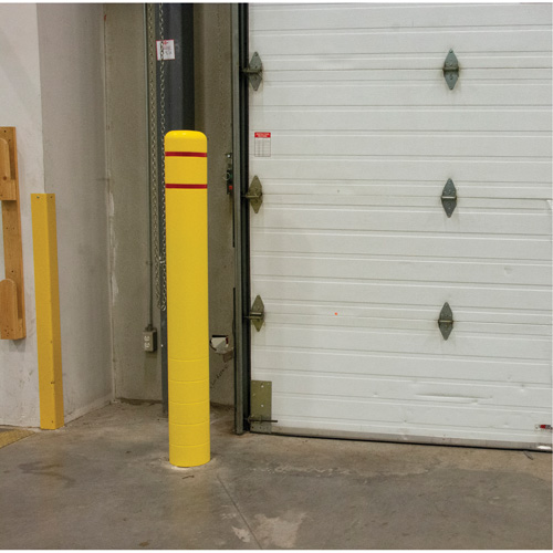 Polyethylene Bollard Cover, 4-1/2" Dia. x 52" L, Red/Yellow Chandler Sales