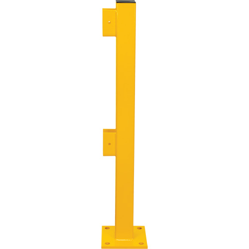 End Post for Light-Duty Guard Rails, Steel, 42" H, Safety Yellow Chandler Sales