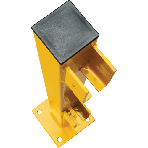 End Post for Light-Duty Guard Rails, Steel, 42" H, Safety Yellow Chandler Sales