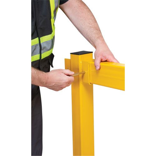 In-Line Post for Light-Duty Guard Rails, Steel, 42" H, Safety Yellow Chandler Sales