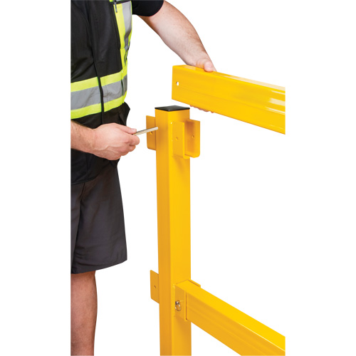 In-Line Post for Light-Duty Guard Rails, Steel, 42" H, Safety Yellow Chandler Sales