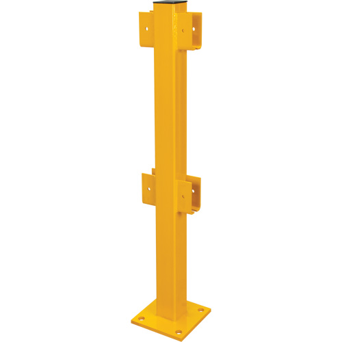 In-Line Post for Light-Duty Guard Rails, Steel, 42" H, Safety Yellow Chandler Sales