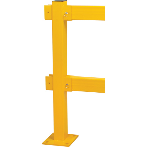 In-Line Post for Light-Duty Guard Rails, Steel, 42" H, Safety Yellow Chandler Sales