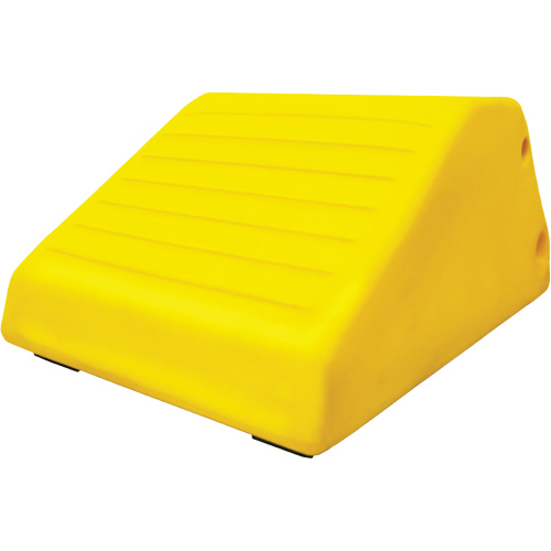 255 Ton Large Equipment Wheel Chock with Handle & Hole, Urethane, Yellow Chandler Sales