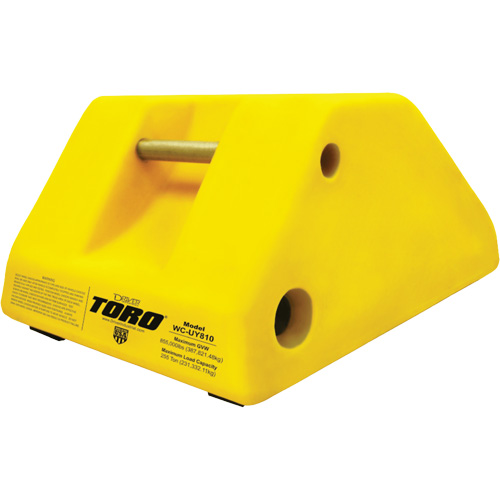 255 Ton Large Equipment Wheel Chock with Handle & Hole, Urethane, Yellow Chandler Sales