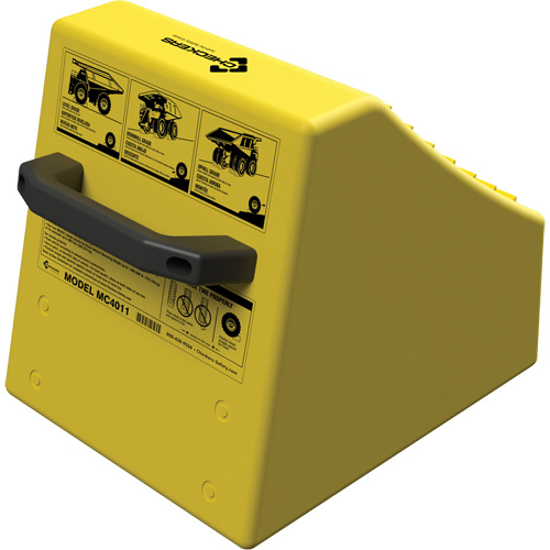 Checkers Safety Heavy-Duty Ultra Class Mining Wheel Chock without Bracket, HDPE, Yellow, 14-1/2" W x 17-1/2" D x 16" H Chandler Sales