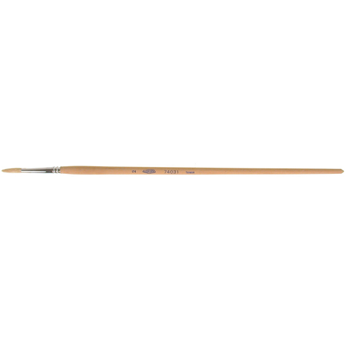 Pinceau de forme ronde en soies blanches pures pour marquage, Largeur de la brosse de 5/32", Soie blanche, Manche &agrave; Bois Chandler Sales