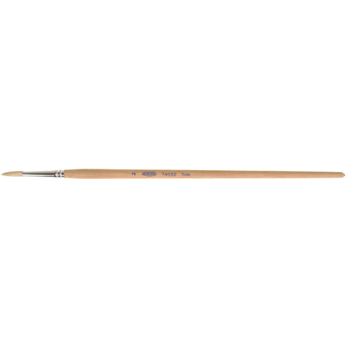 Pinceau de forme ronde en soies blanches pures pour marquage, Largeur de la brosse de 3/16", Soie blanche, Manche &agrave; Bois Chandler Sales