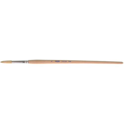 Pinceau de forme ronde en soies blanches pures pour marquage, Largeur de la brosse de 9/32", Soie blanche, Manche &agrave; Bois Chandler Sales