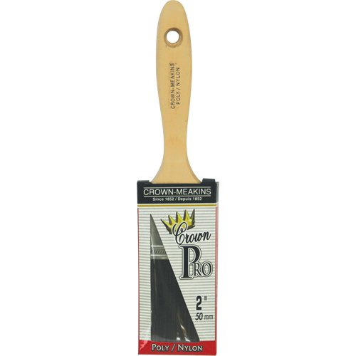 Straight Pro Paint Brush, Poly/Nylon, Wood Handle, 2" Width Chandler Sales