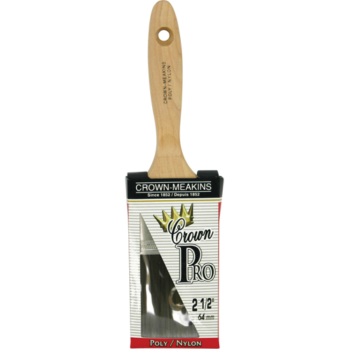 Crown Pro Angular Paint Brush, Poly/Nylon, Wood Handle, 2-1/2" Width Chandler Sales