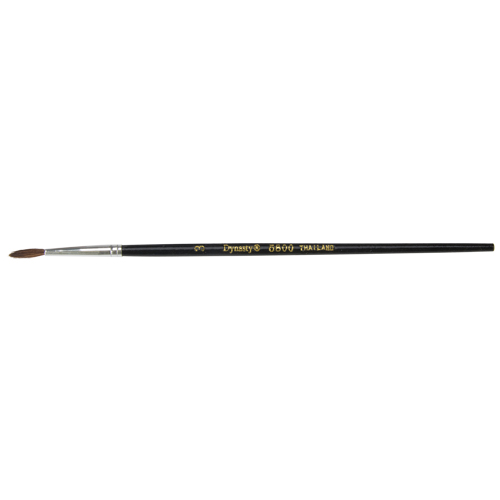 Black Pointed Bristle Artist Brush, 2.1 mm Brush Width, Camel Hair, Wood Handle Chandler Sales