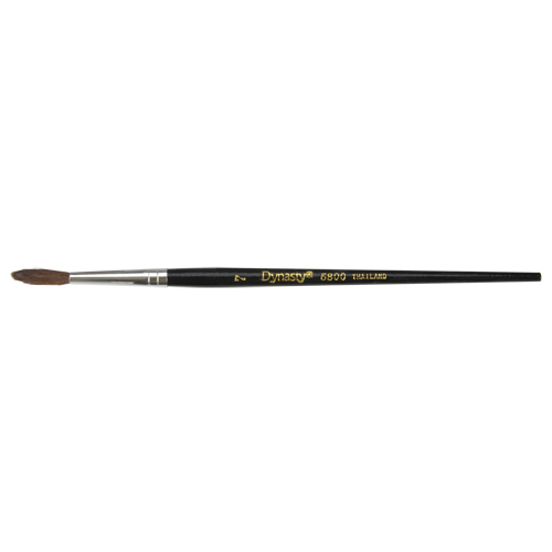 Black Pointed Bristle Artist Brush, 4 mm Brush Width, Camel Hair, Wood Handle Chandler Sales