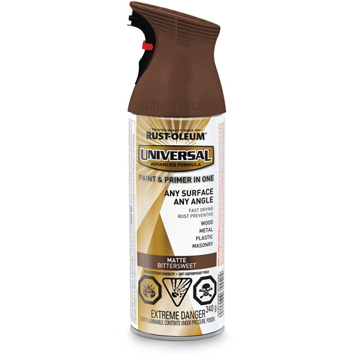 Universal&reg; Enamel Paint & Primer In One, Bittersweet Brown, Matte, Aerosol Can Chandler Sales