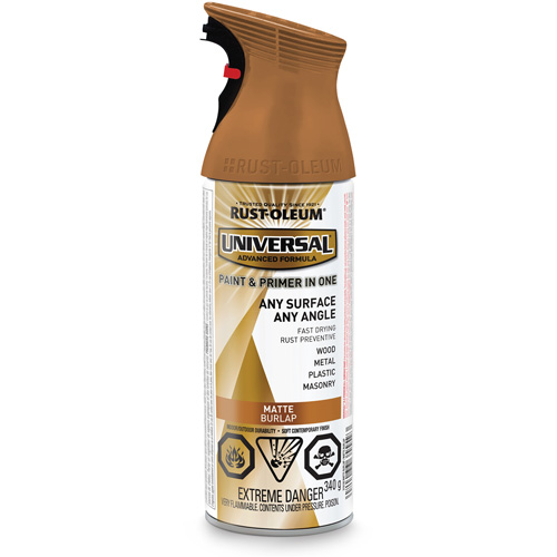 Universal&reg; Enamel Paint & Primer In One, Burlap Brown, Matte, Aerosol Can Chandler Sales