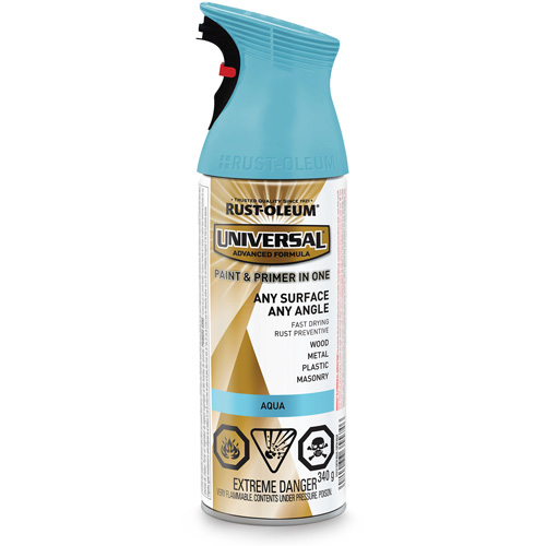 Universal&reg; Enamel Paint & Primer In One, Aqua Blue, Satin, Aerosol Can Chandler Sales
