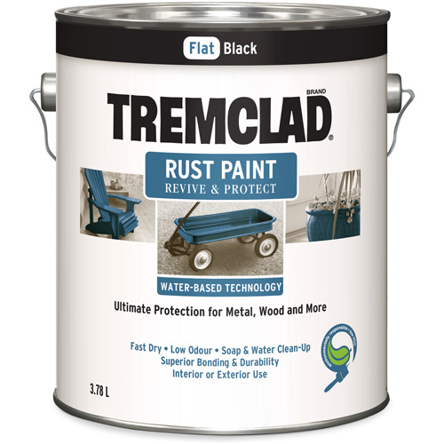 Tremclad&reg; Water-Based Rust Paint, 3.78 L, Gallon, Black Chandler Sales