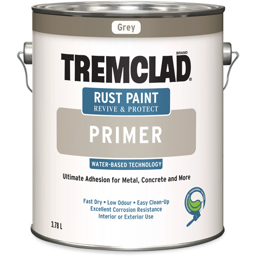 Tremclad&reg; Water-Based Rust Paint Primer, 3.78 L, Gallon, Grey Chandler Sales