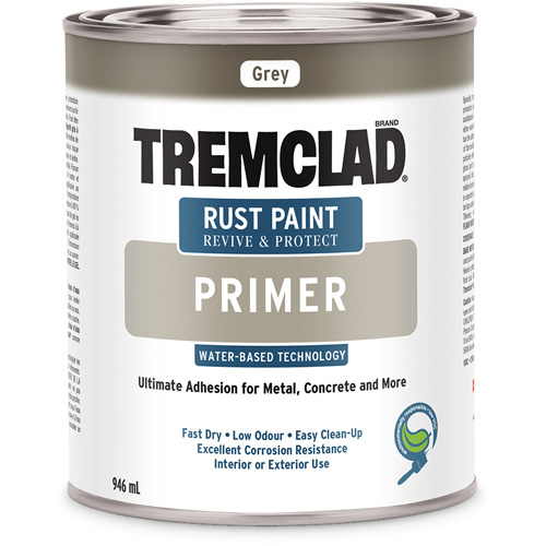 Tremclad&reg; Water-Based Rust Paint Primer, 946 ml, Can, Grey Chandler Sales