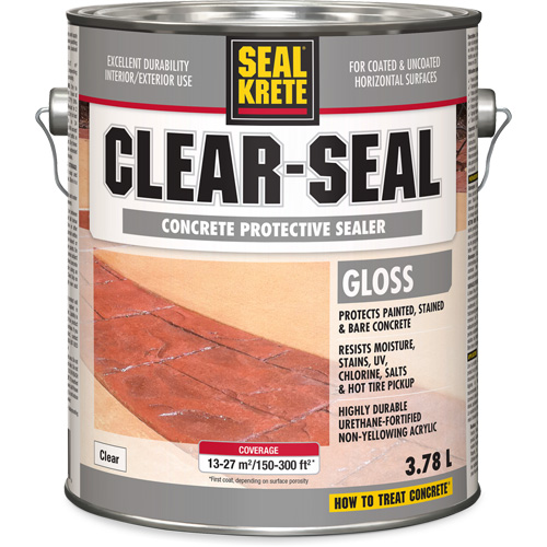 Seal-Krete&reg; Protective Sealer, 3.78 L, Water-Based, Gloss, Clear Chandler Sales